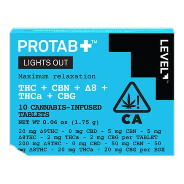 PROTAB+ LIGHTS OUT [10pk] (200mg D9 THC/50mg CBN/50mg D8 THC/20mg THCa/20mg CBG)