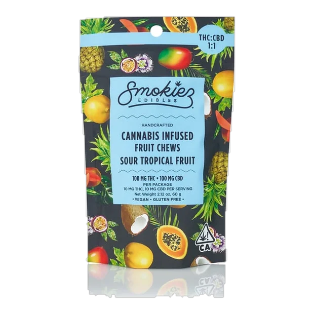 1:1 Sour Tropical Fruit [10pk] (100mg THC/ 100mg CBD)