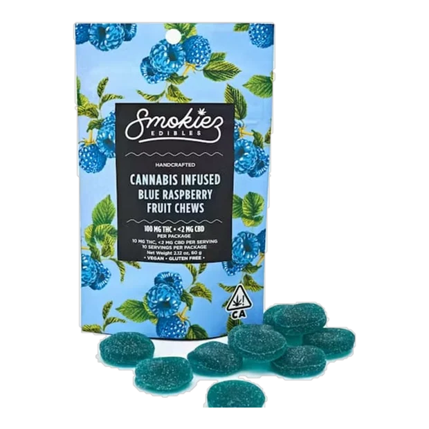 Blue Raspberry Fruit Chews [10pk] (100mg) THC