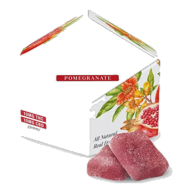 Pomegranate 1:1 CBD + Hybrid Enhanced Gummies